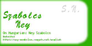 szabolcs ney business card